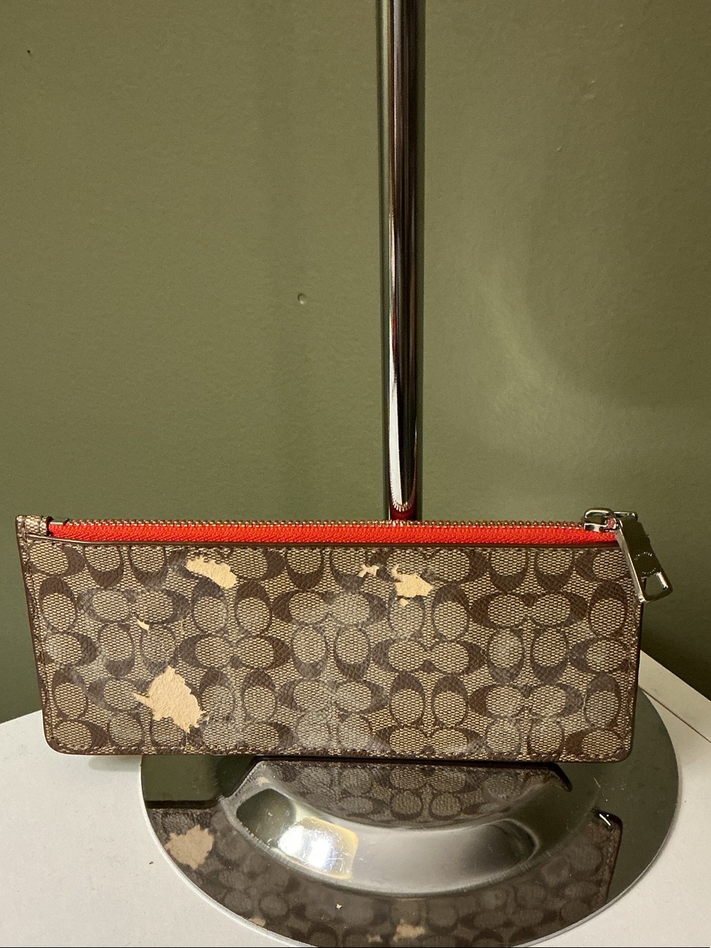 Coach Pop Slim Envelope Orange Leather Signature Clutch Wallet Set SEE PHOTOS - Picture 8 of 14